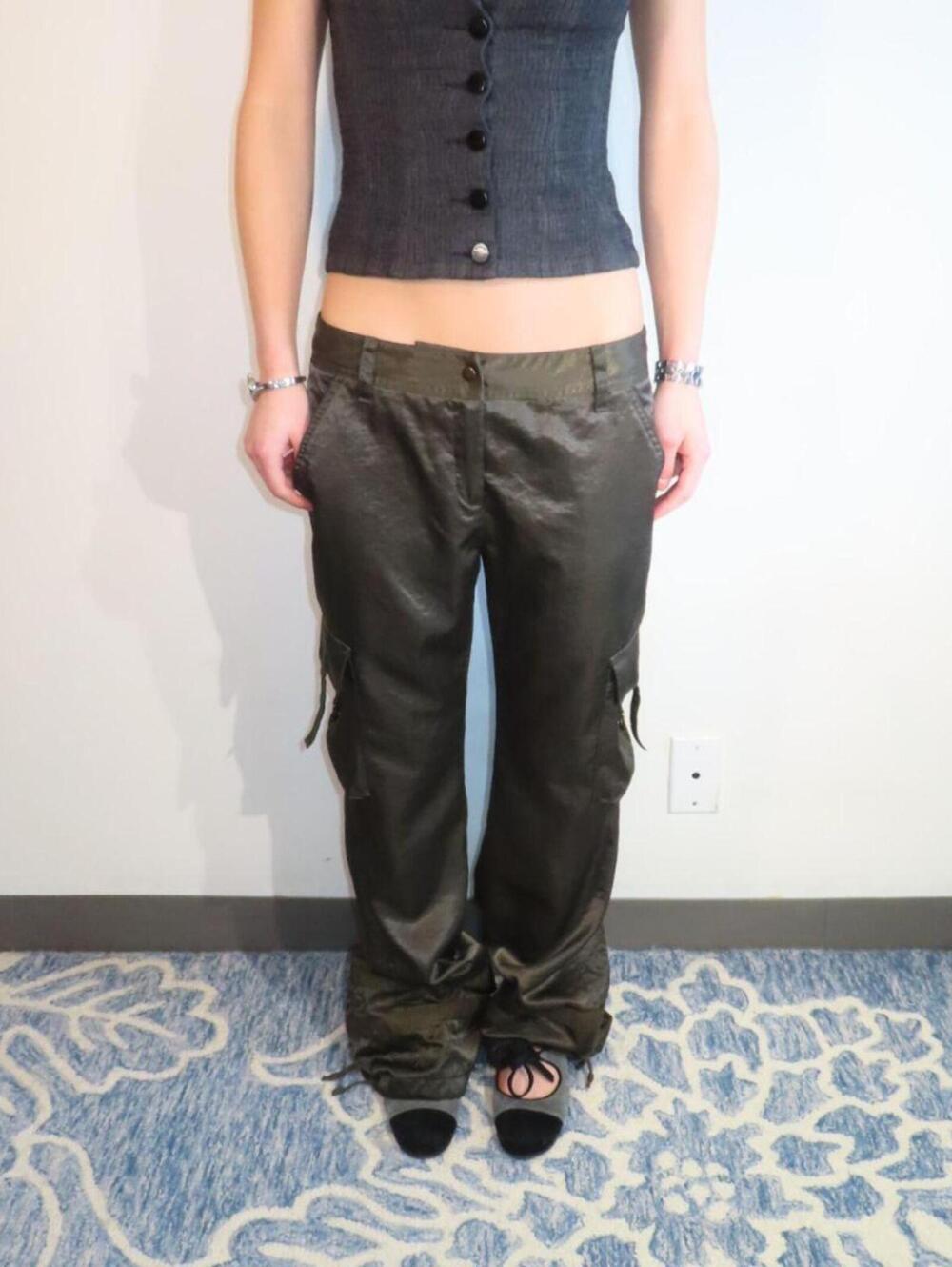 Express Women's Green and Khaki Trousers